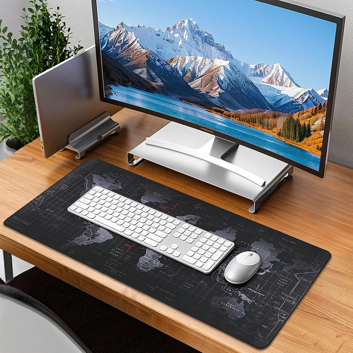 Gaming Mouse Pad World Map Design 30 × 80 cm