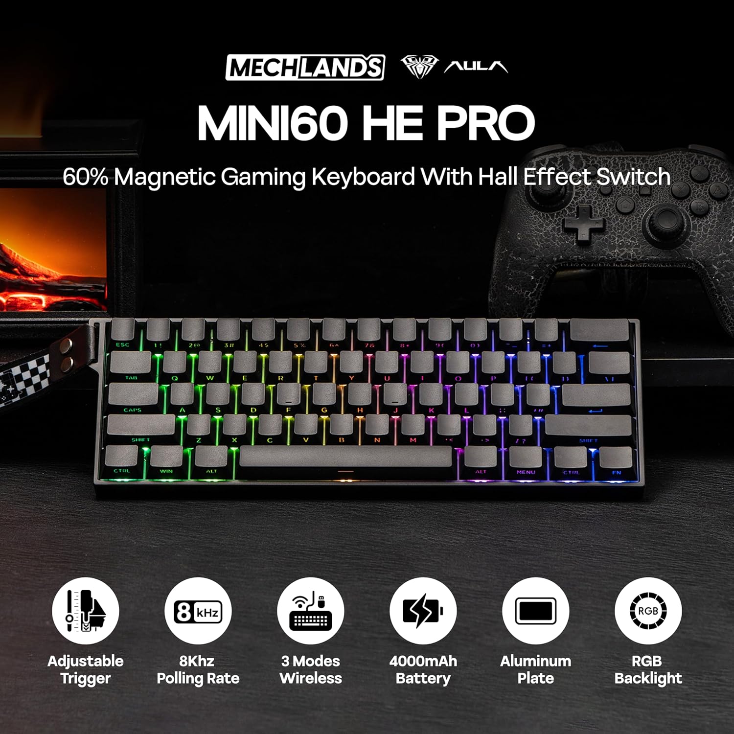 MechLands Aula Mini60 HE Pro Wireless Keyboard