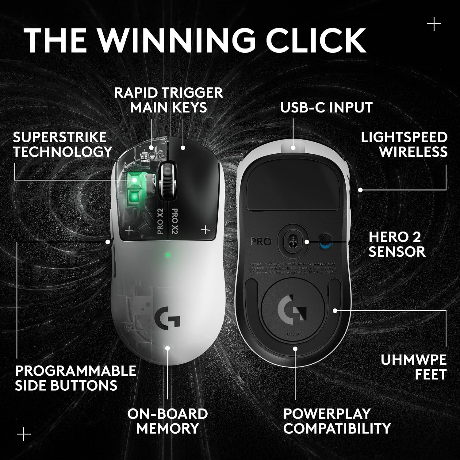 Logitech PRO X2 SUPERSTRIKE Wireless Gaming Mouse