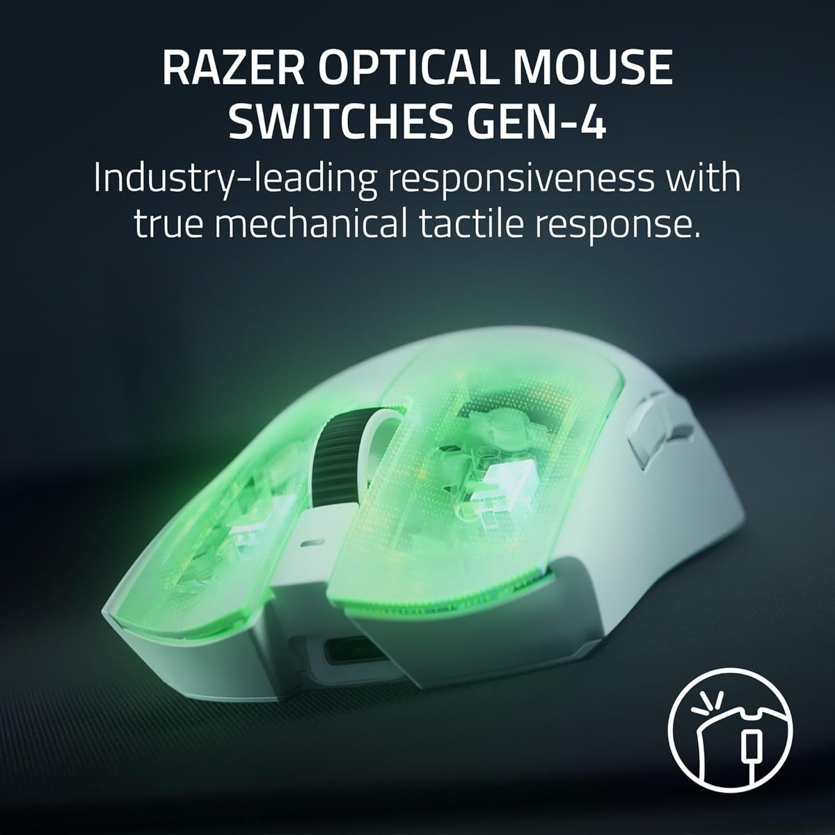 Razer Viper V4 Pro - Wireless Balanced E-Sports Gaming Mouse - Ultralight 50g - HyperSpeed Gen-2 up to 8 kHz Polling - Focus Pro 50K Sensor - Optical Scroll Wheel - PC/Mac White