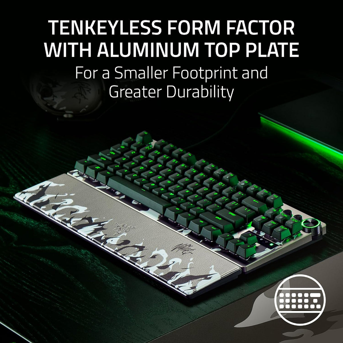 Razer Huntsman V3 Pro TKL 8KHz Esports Gaming Keyboard: Analog Optical Switches Gen 2-8000 Hz Polling Snap Tap - Rapid Trigger - Adjustable Actuation - Media Controls - Niko Edition