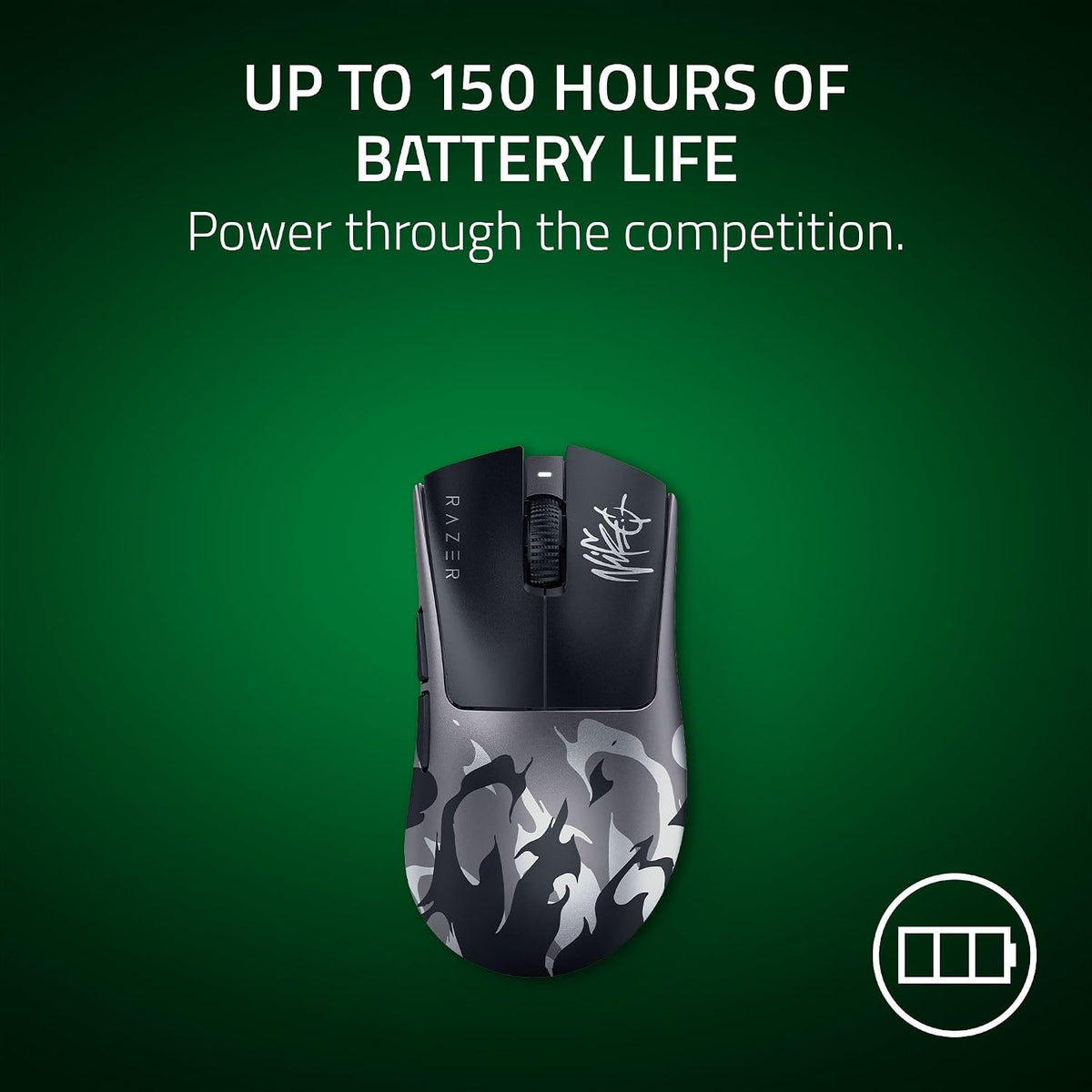 Razer DeathAdder V4 Pro Wireless Gaming Mouse: 57g Lightweight - 8000Hz Polling Rate - Optical Scroll Wheel - Optical Switches Gen-4 - Focus Pro 45K Sensor Gen-2 - Up to 150 Hr Battery - Niko Edition