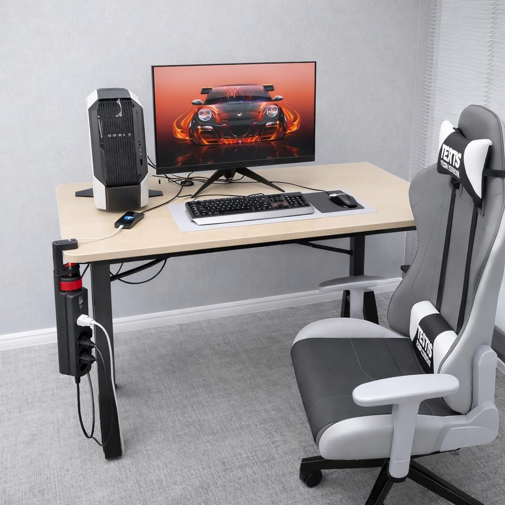 Professional 3-Outlet Power Strip with Desk Clamp