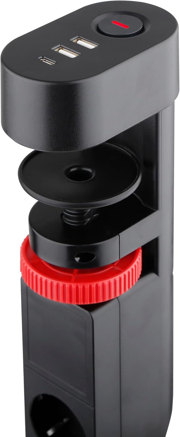 Professional 3-Outlet Power Strip with Desk Clamp