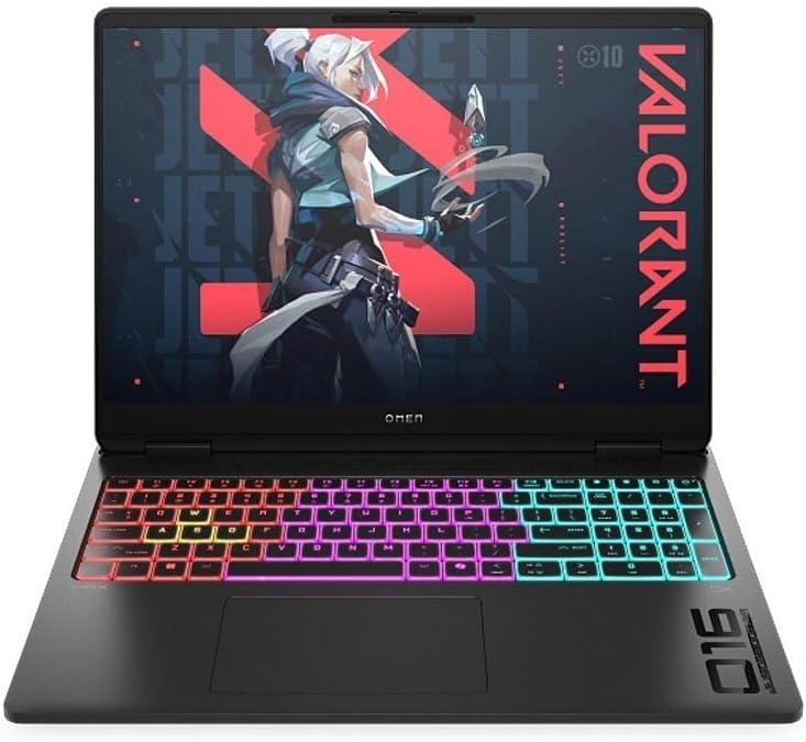 HP OMEN MAX 16-ak0007ne Gaming Laptop with Ryzen AI 7 350 16GB DDR5 RTX 5060 512GB SSD 16″ 2K 165Hz Windows 11 Home Shadow Black