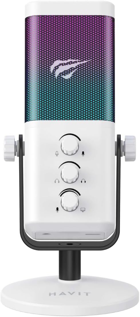 Havit GK65 USB-C Portable RGB Wired Cardioid Condenser Microphone