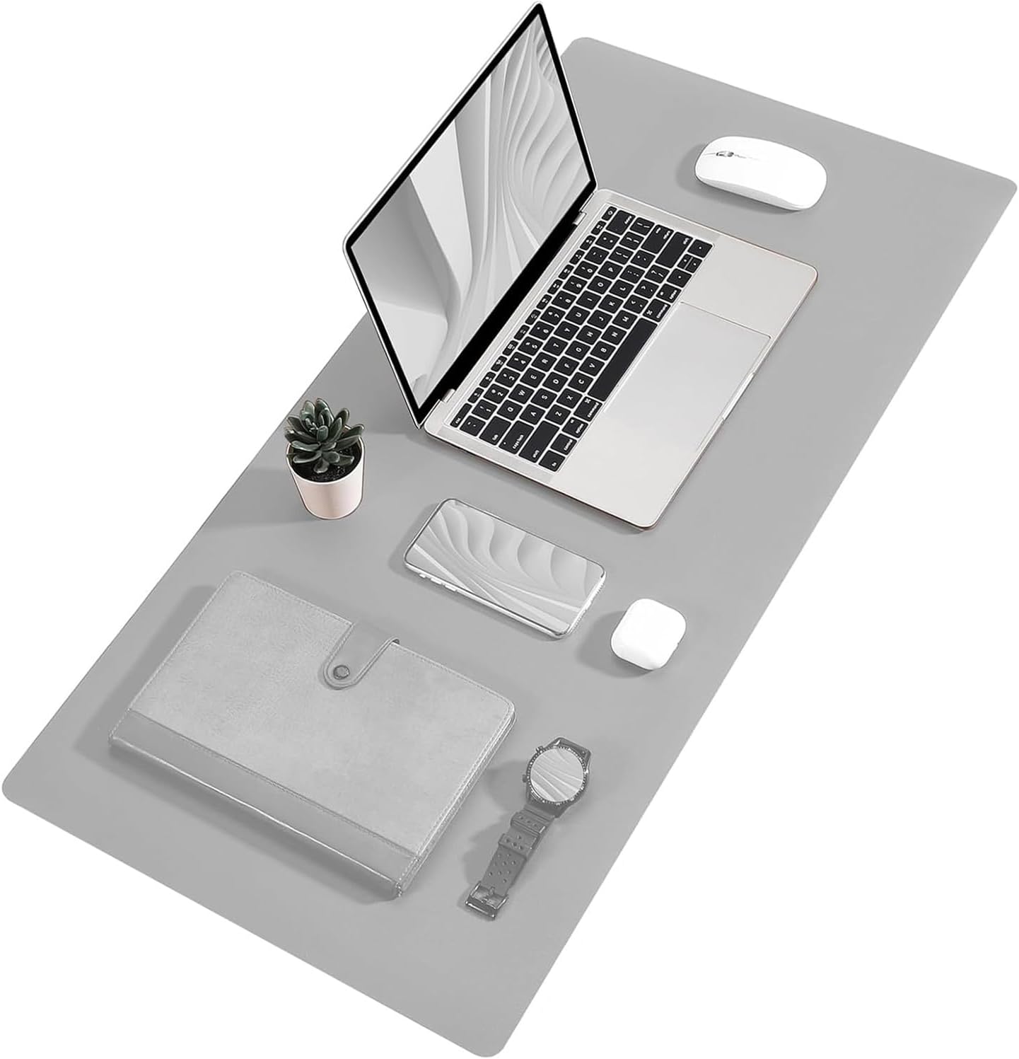 Waterproof Leather Desk Mat 60x35 cm Gray