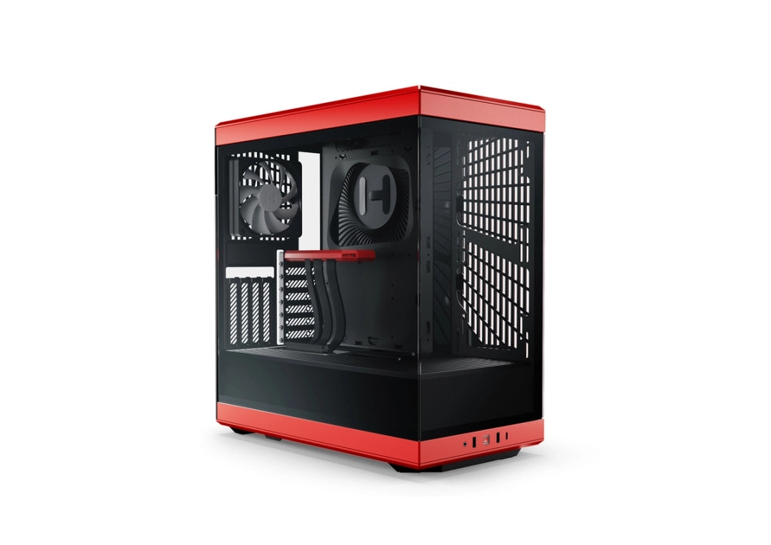 HYTE Y40 Modern Aesthetic Panoramic Tempered Glass Mid-Tower ATX Computer Gaming Case with PCIE 4.0 Riser Cable Included, Red (CS-HYTE-Y40-BR)