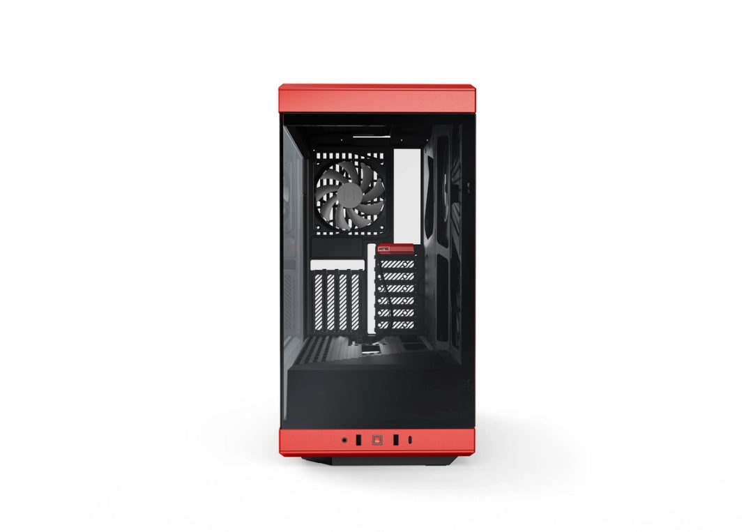HYTE Y40 Modern Aesthetic Panoramic Tempered Glass Mid-Tower ATX Computer Gaming Case with PCIE 4.0 Riser Cable Included, Red (CS-HYTE-Y40-BR)