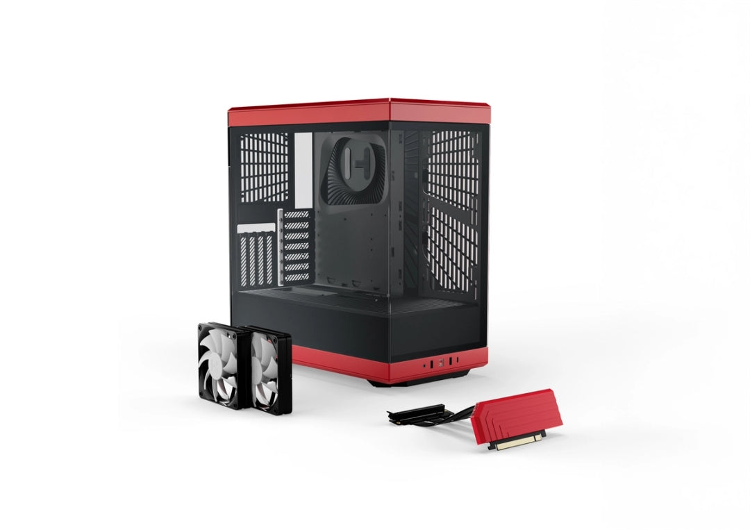 HYTE Y40 Modern Aesthetic Panoramic Tempered Glass Mid-Tower ATX Computer Gaming Case with PCIE 4.0 Riser Cable Included, Red (CS-HYTE-Y40-BR)