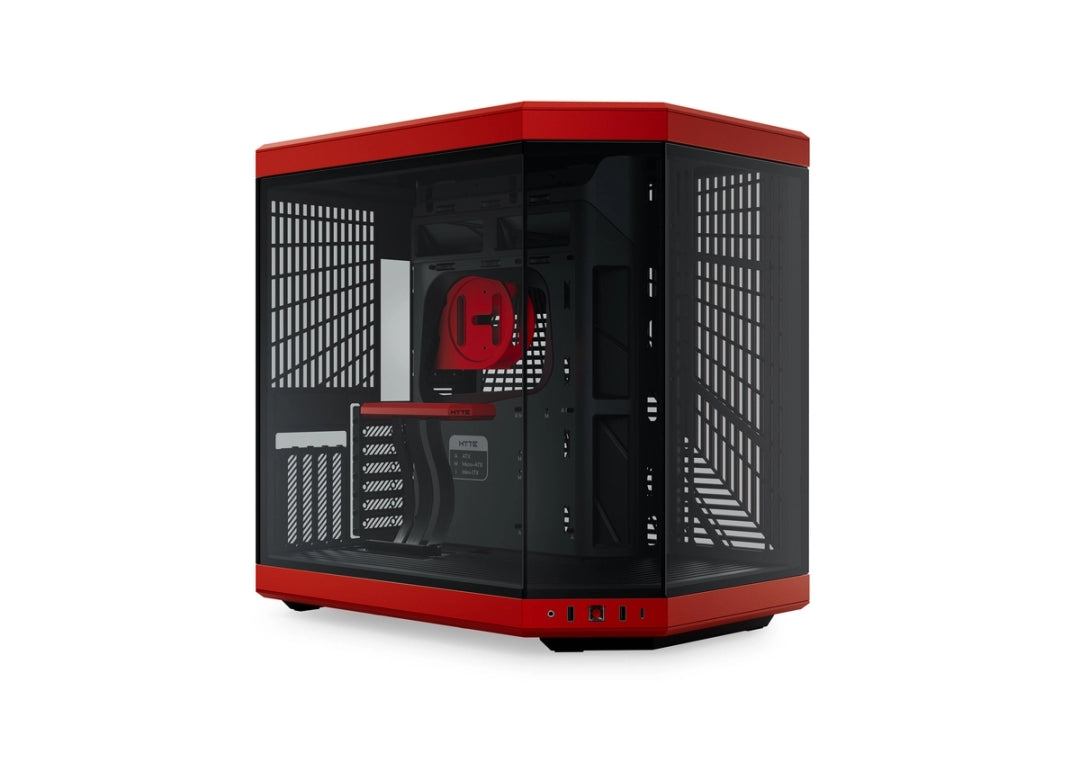 HYTE Y70 Upgraded Modern Aesthetic Dual Chamber Panoramic Tempered Glass Mid-Tower ATX Computer Gaming Case with PCIE 4.0 Riser Cable Included, Red (CS-HYTE-Y70-BR)