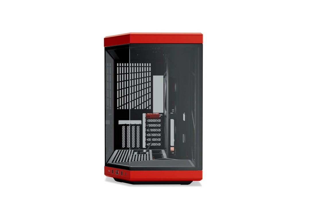 HYTE Y70 Upgraded Modern Aesthetic Dual Chamber Panoramic Tempered Glass Mid-Tower ATX Computer Gaming Case with PCIE 4.0 Riser Cable Included, Red (CS-HYTE-Y70-BR)