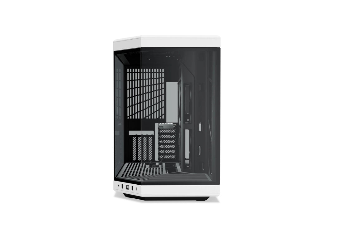 HYTE Y70 Upgraded Modern Aesthetic Dual Chamber Panoramic Tempered Glass Mid-Tower ATX Computer Gaming Case with PCIE 4.0 Riser Cable Included, White (CS-HYTE-Y70-BW)