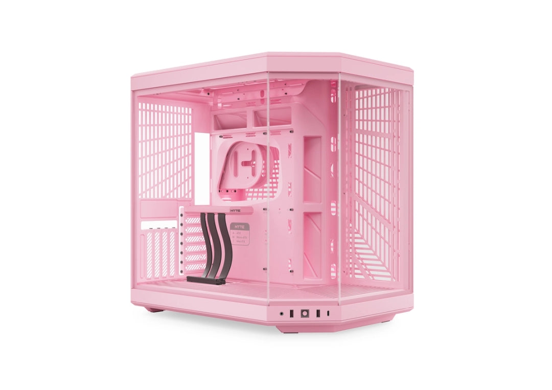 HYTE Y70 Mid-Tower ATX Gaming PC Desktop Case - Panoramic Tempered Glass - Dual Chamber - High Airflow Chassis - PCIE 4.0 Riser Cable Included - New Modern Aesthetic -(Pink)