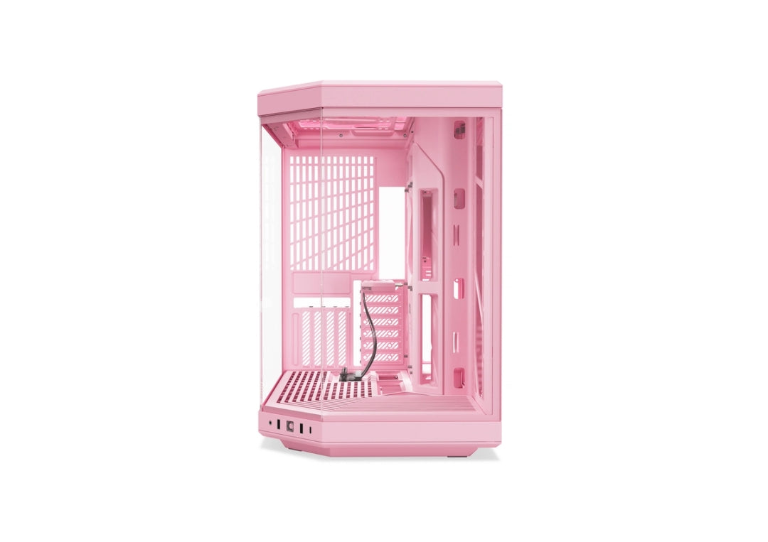 HYTE Y70 Mid-Tower ATX Gaming PC Desktop Case - Panoramic Tempered Glass - Dual Chamber - High Airflow Chassis - PCIE 4.0 Riser Cable Included - New Modern Aesthetic -(Pink)