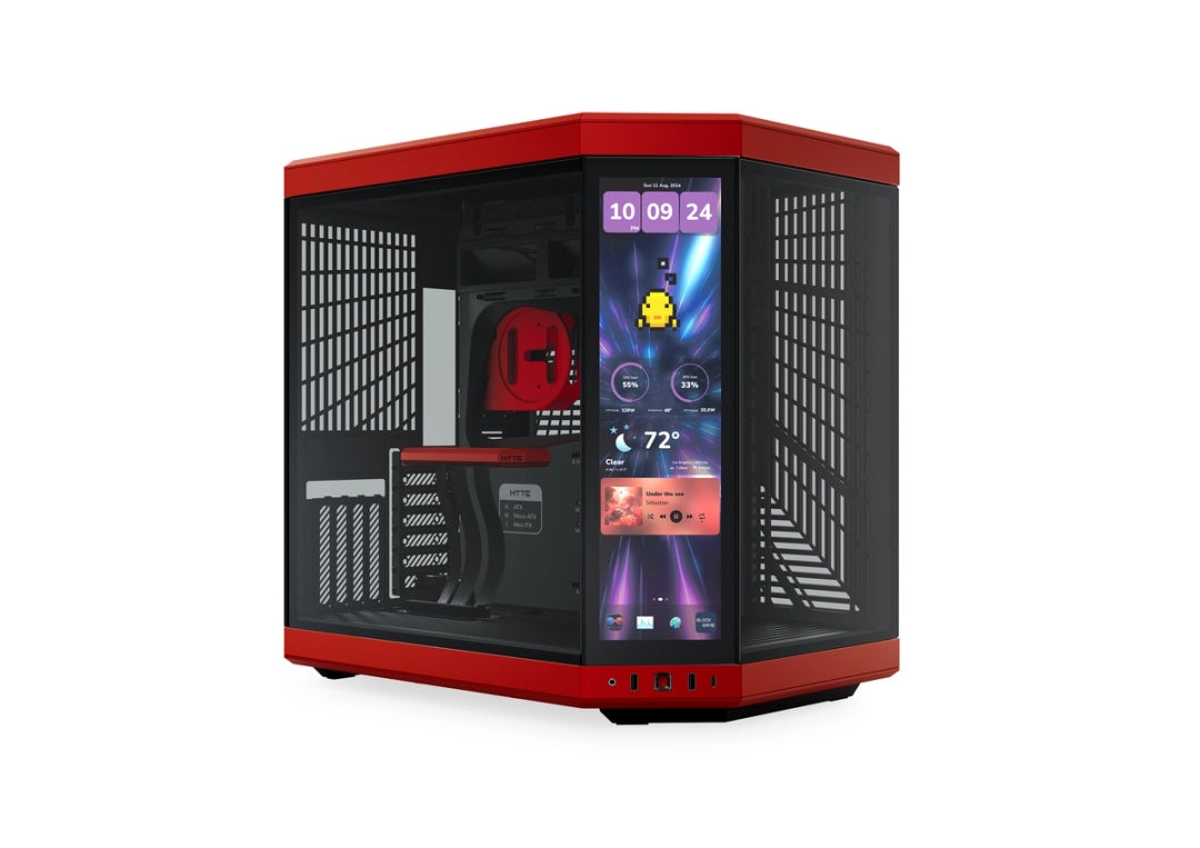 HYTE-Y70 Touch infinite with (3rd Gen Display) 14.9 inches 2.5k IPS 500nits+Gen 4.0 Riser Cable Black&Red Colour
