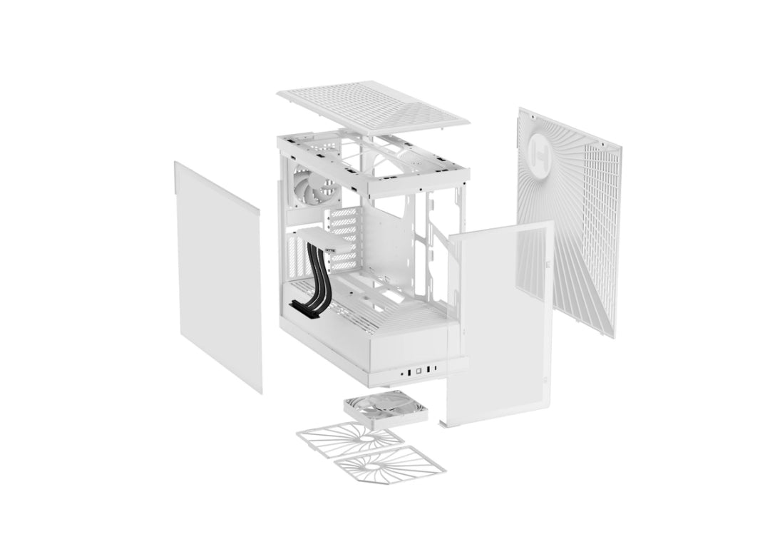 HYTE Y40 Modern Aesthetic Panoramic Tempered Glass Mid-Tower ATX Computer Gaming Case with PCIE 4.0 Riser Cable Included, Snow White (CS-HYTE-Y40-WW)