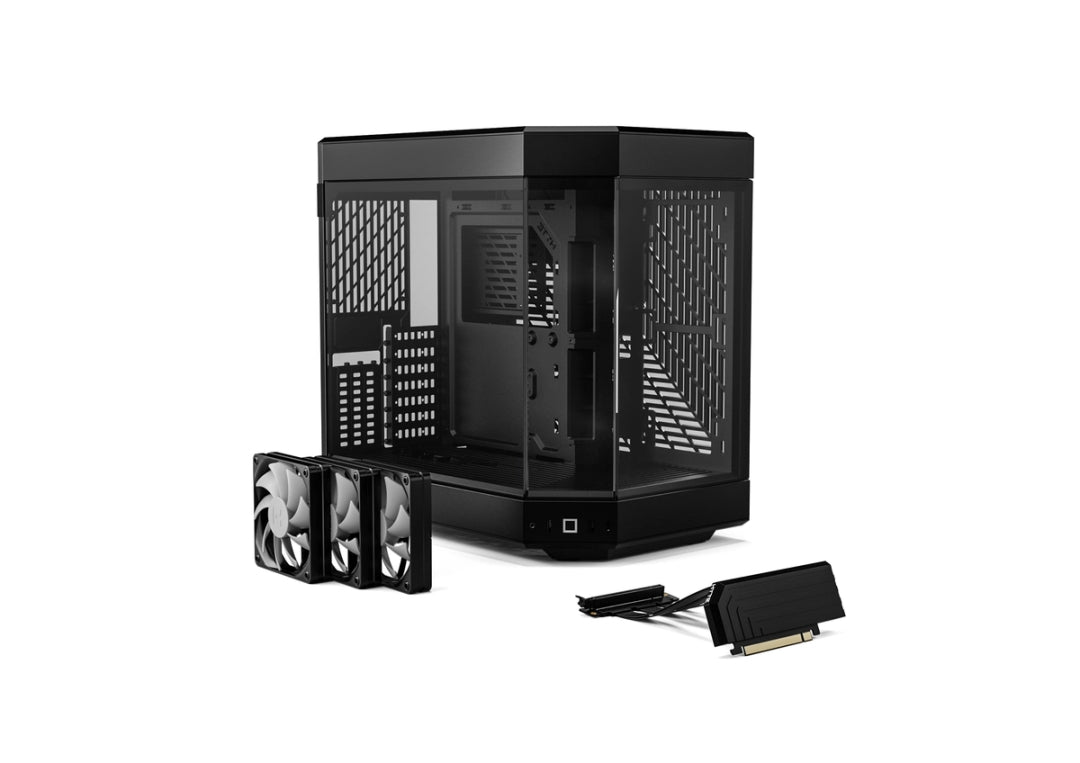 HYTE Y60 Modern Aesthetic Dual Chamber Panoramic Tempered Glass Mid-Tower ATX Computer Gaming Case with PCIE 4.0 Riser Cable Included, Black (CS-HYTE-Y60-B)