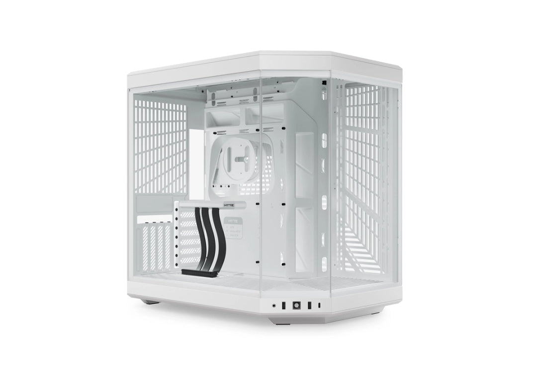 HYTE Y70 Upgraded Modern Aesthetic Dual Chamber Panoramic Tempered Glass Mid-Tower ATX Computer Gaming Case with PCIE 4.0 Riser Cable Included, WHITE (CS-HYTE-Y70-WW)