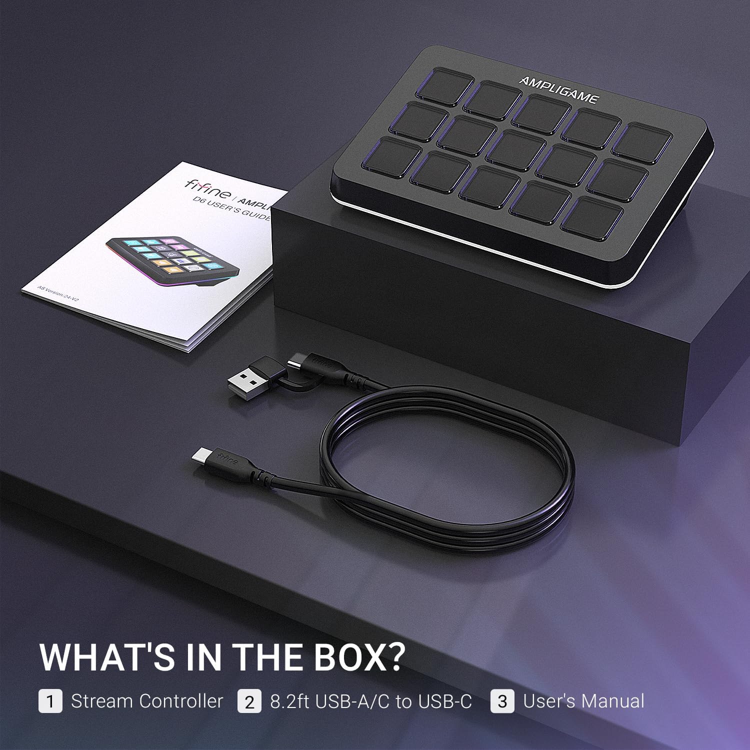 AmpliGame Fifine Stream Controller with 15 Macro Keys, Streaming Keyboard with Trigger Actions in OB - AHW Store