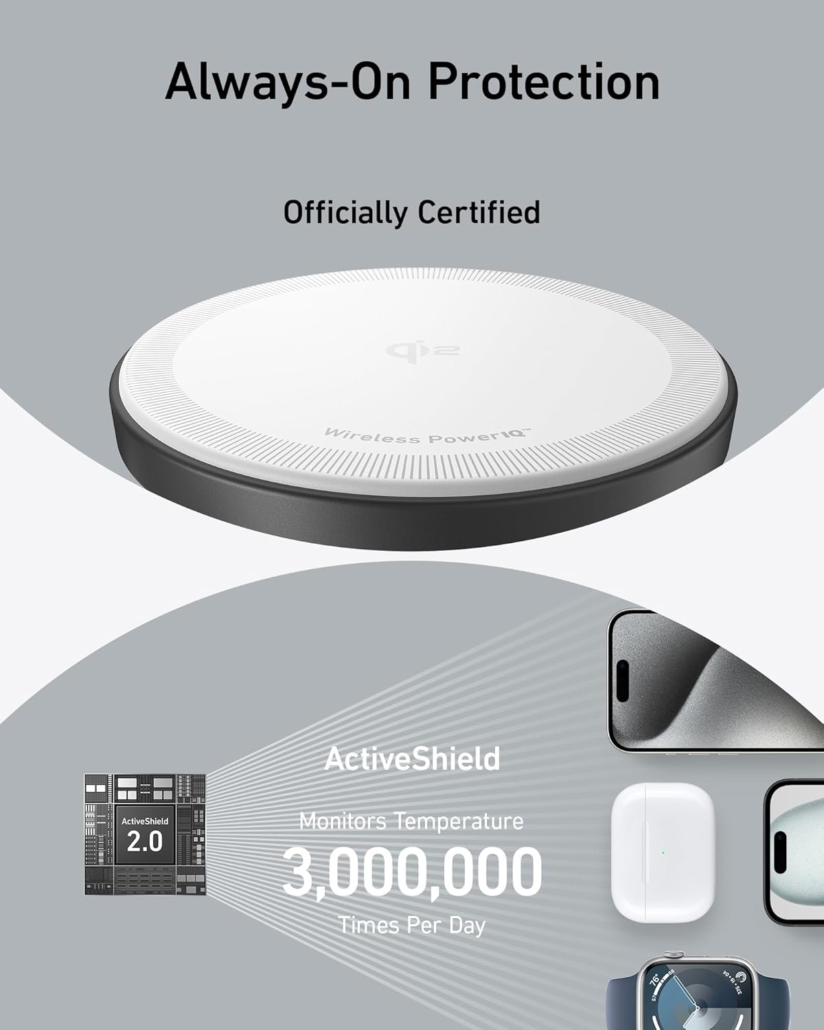 Anker 3 - in - 1 Wireless Charging Station, MagSafe Charger Compatible, Qi2 Certified 15W Wireless Stand - AHW Store