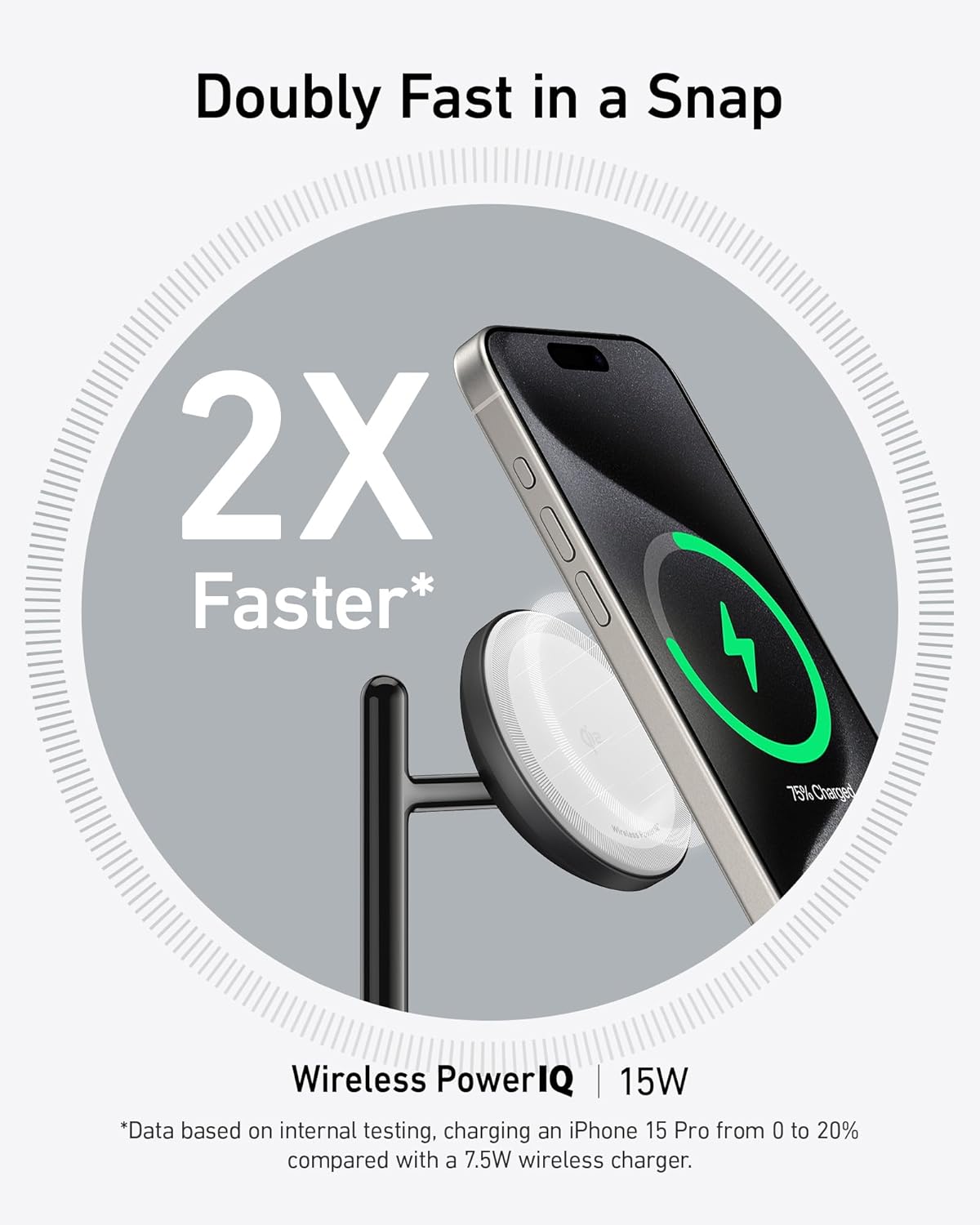 Anker 3 - in - 1 Wireless Charging Station, MagSafe Charger Compatible, Qi2 Certified 15W Wireless Stand - AHW Store