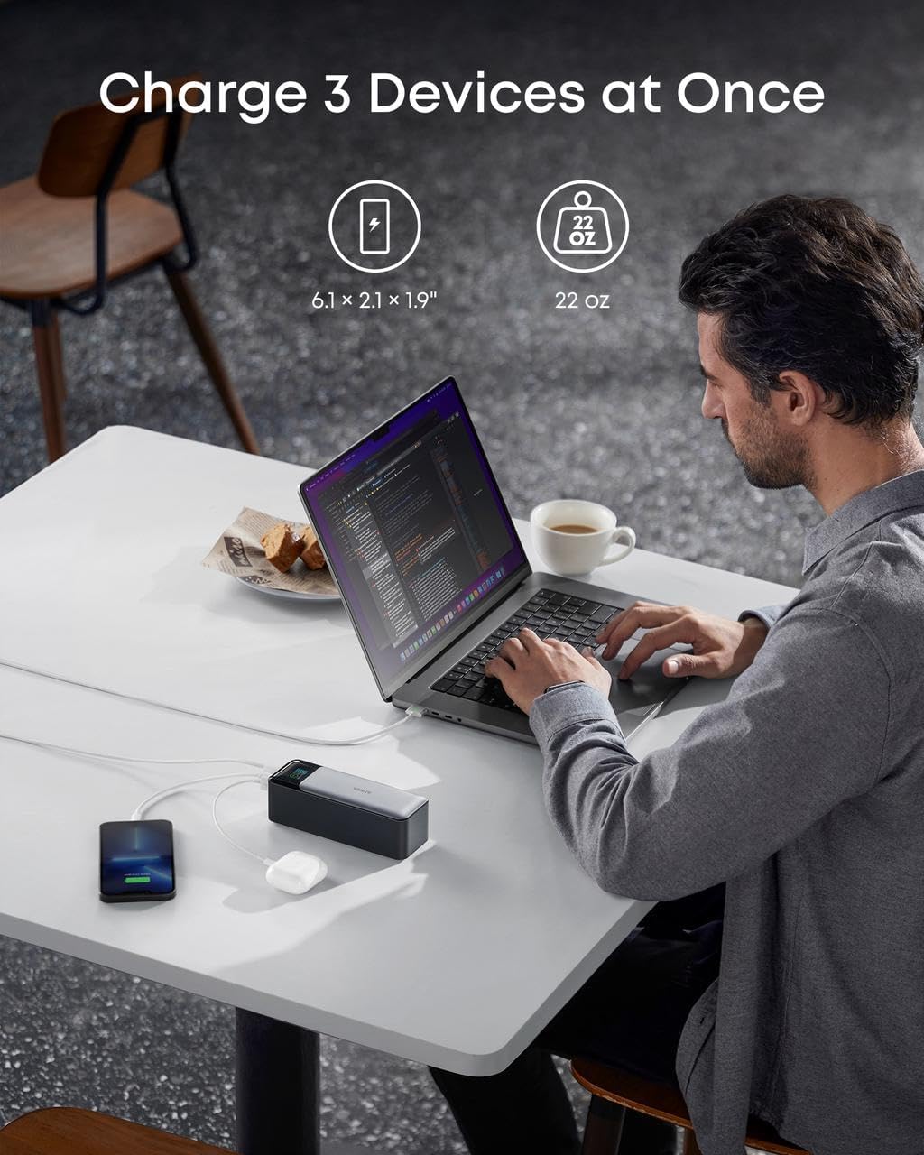 Anker 737 Power Bank (PowerCore 24K), 24,000mAh 3 - Port Portable Charger with 140W Output, Smart Digi - AHW Store