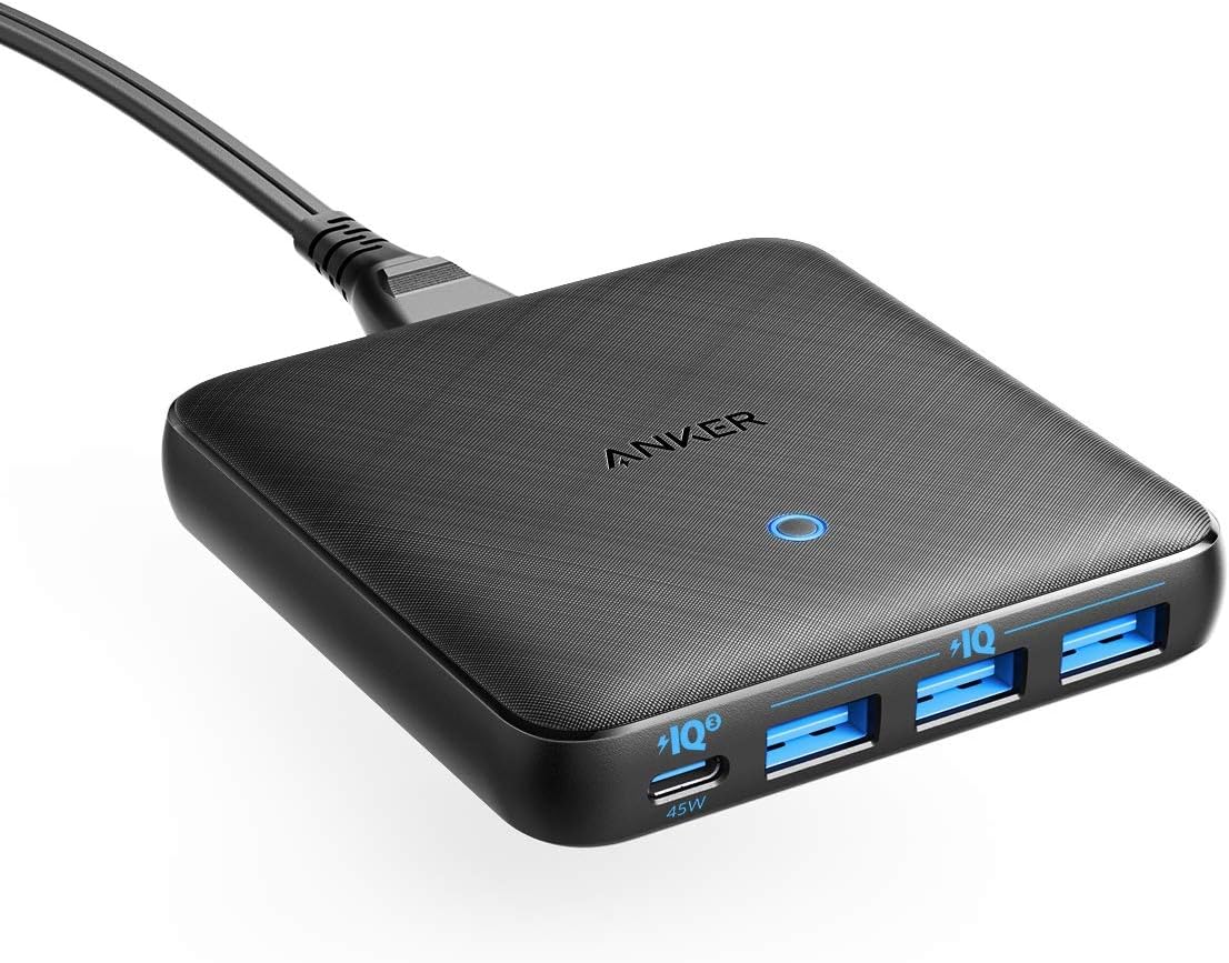 Anker A2045 65W 4 - Port Fast Charger – GaN PIQ 3.0 PowerPort Atom III Slim with 45W USB - C PD, Multi - D - AHW Store