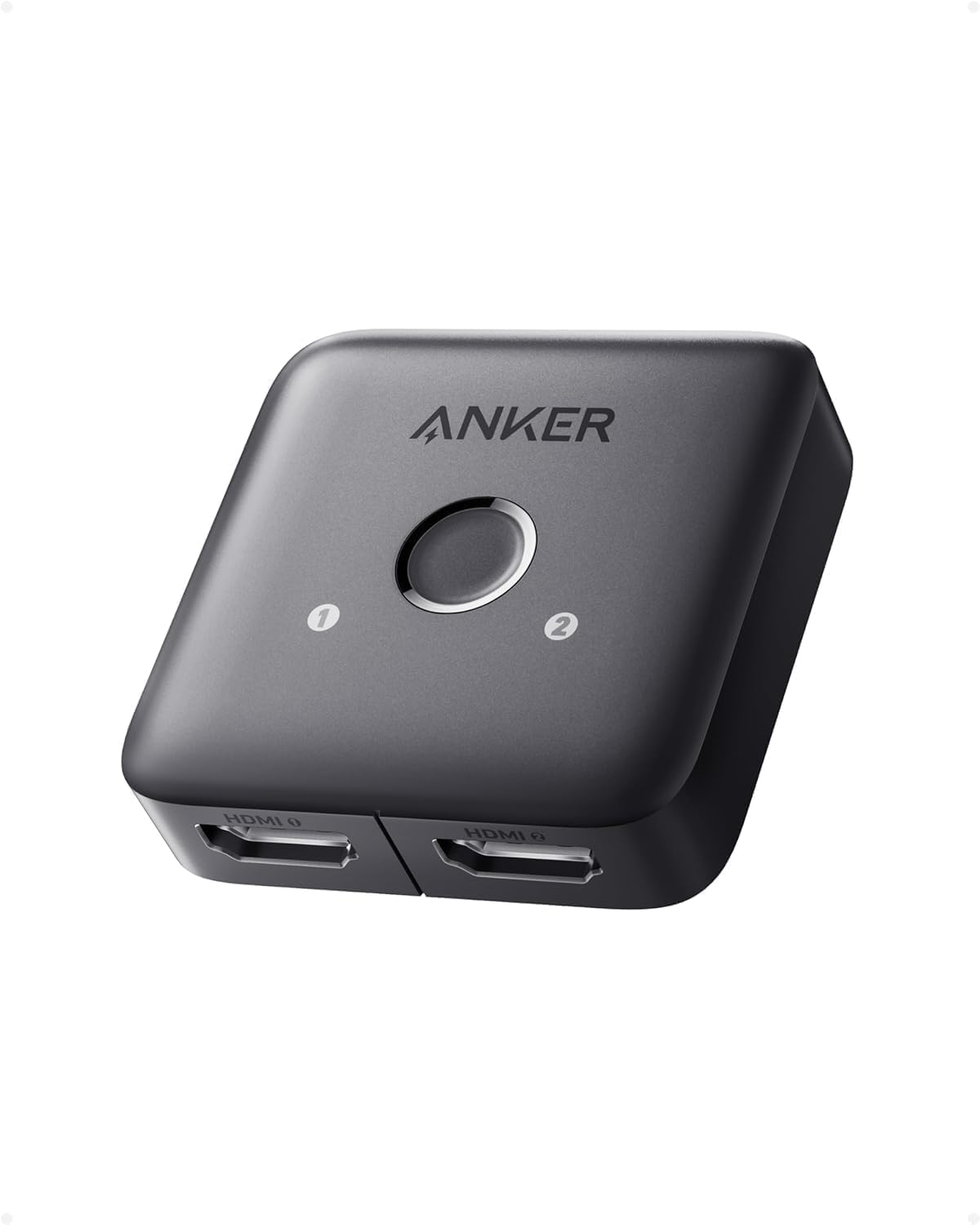 Anker HDMI Switch, 4K@60Hz Bi - Directional HDMI Switcher, 2 in 1 Out with Smooth Finish, Supports HDR - AHW Store