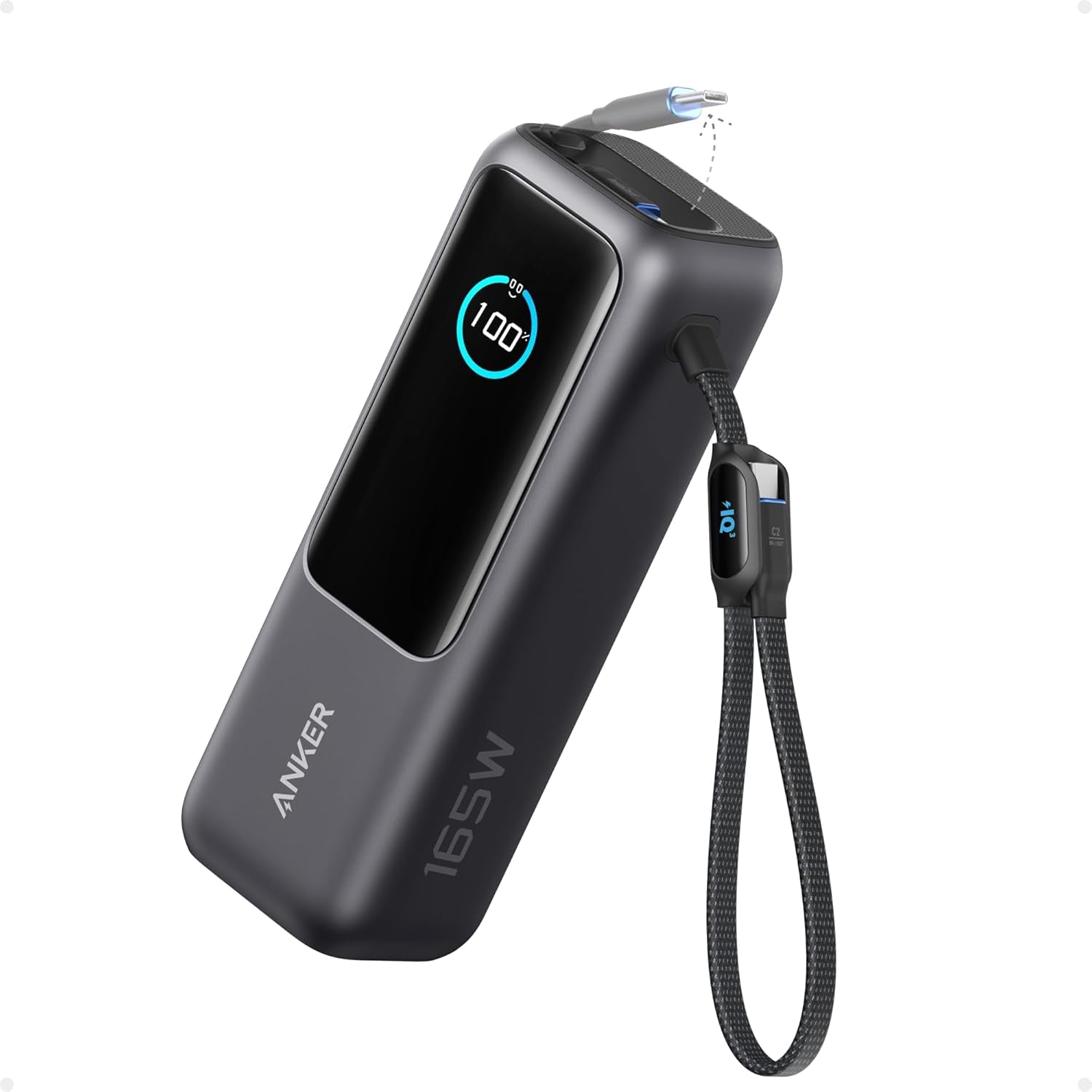 Anker Laptop Power Bank (25,000 mAh, 165W, Built - In and Retractable Cables), Effortless Multi - Device - AHW Store