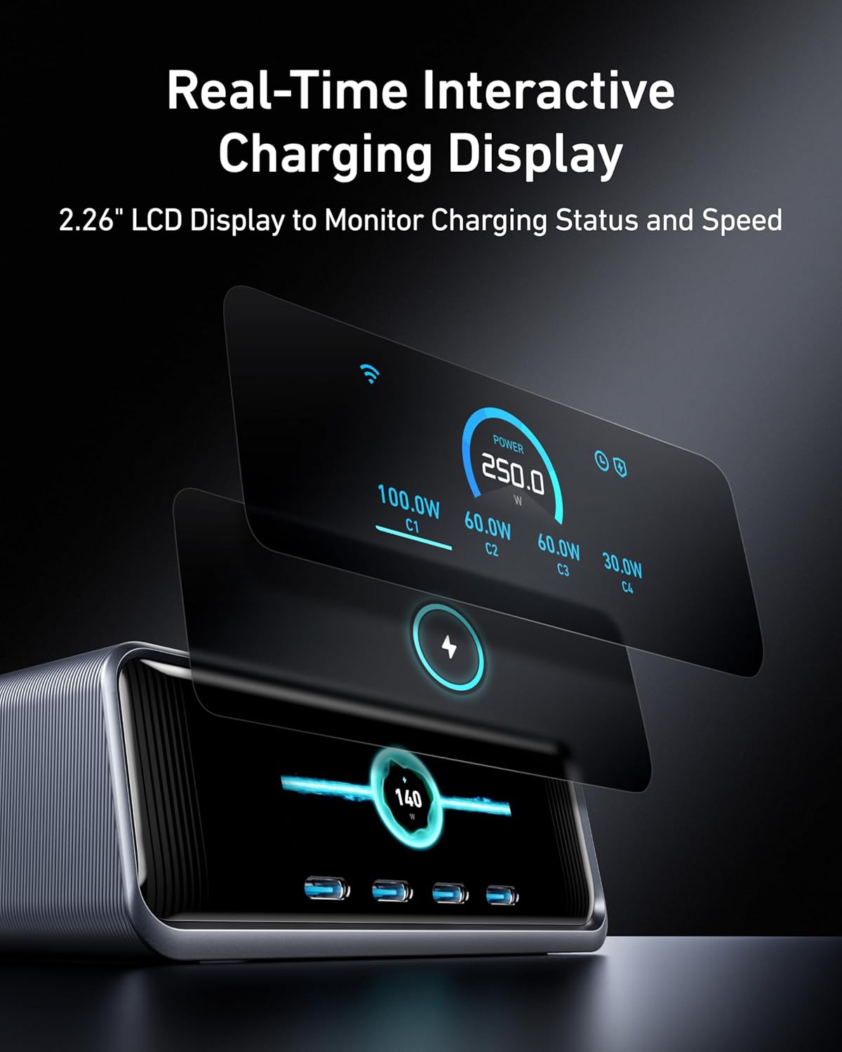 Anker Prime 250W USB C Charger, Ultra - Fast 6 - Port GaN Charging Station, 2.26 LCD Display and Smart C - AHW Store