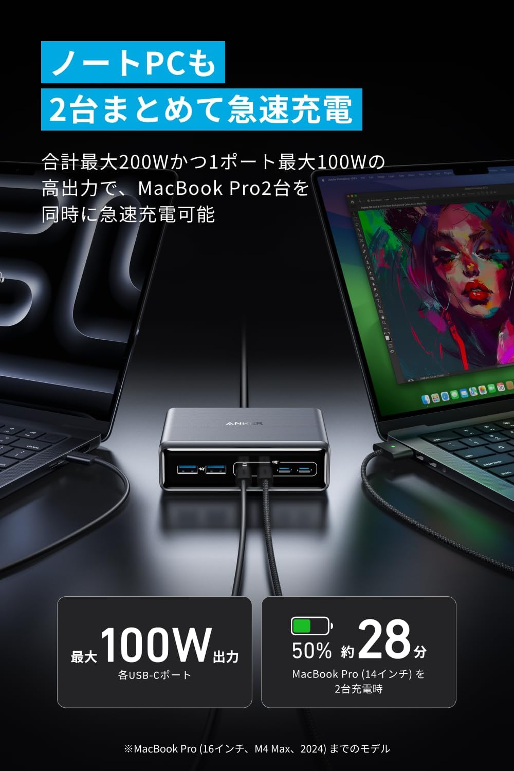 Anker Prime Charger (200W, 6 Ports, GaN) [PSE Technology Standards Compliant/USB PD Compatible] MacB - AHW Store