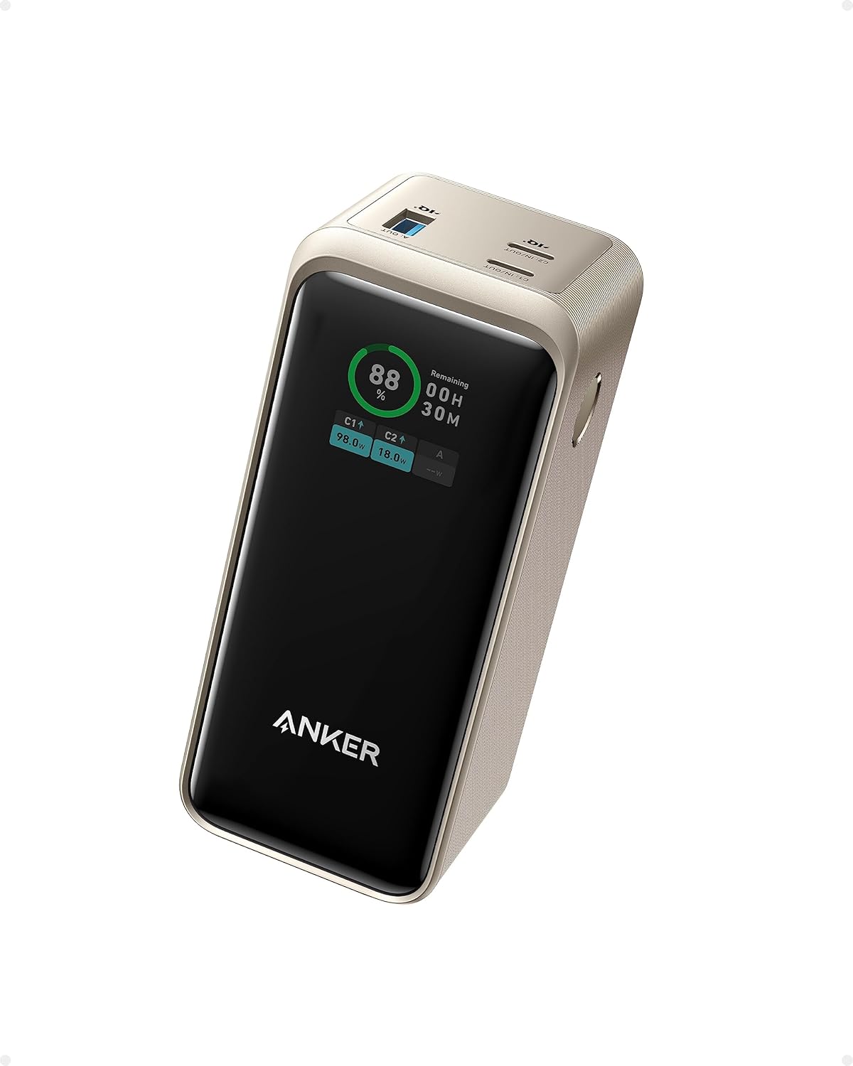 Anker Prime Power Bank, 20,000 mAh External Battery with 200 W Power, Digital Display, 2 x USB - C and - AHW Store