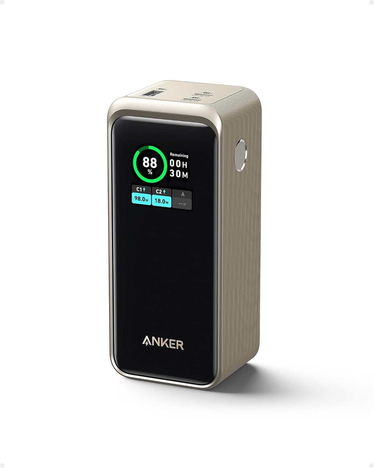 Anker Prime Power Bank, 20,000 mAh External Battery with 200 W Power, Digital Display, 2 x USB - C and - AHW Store