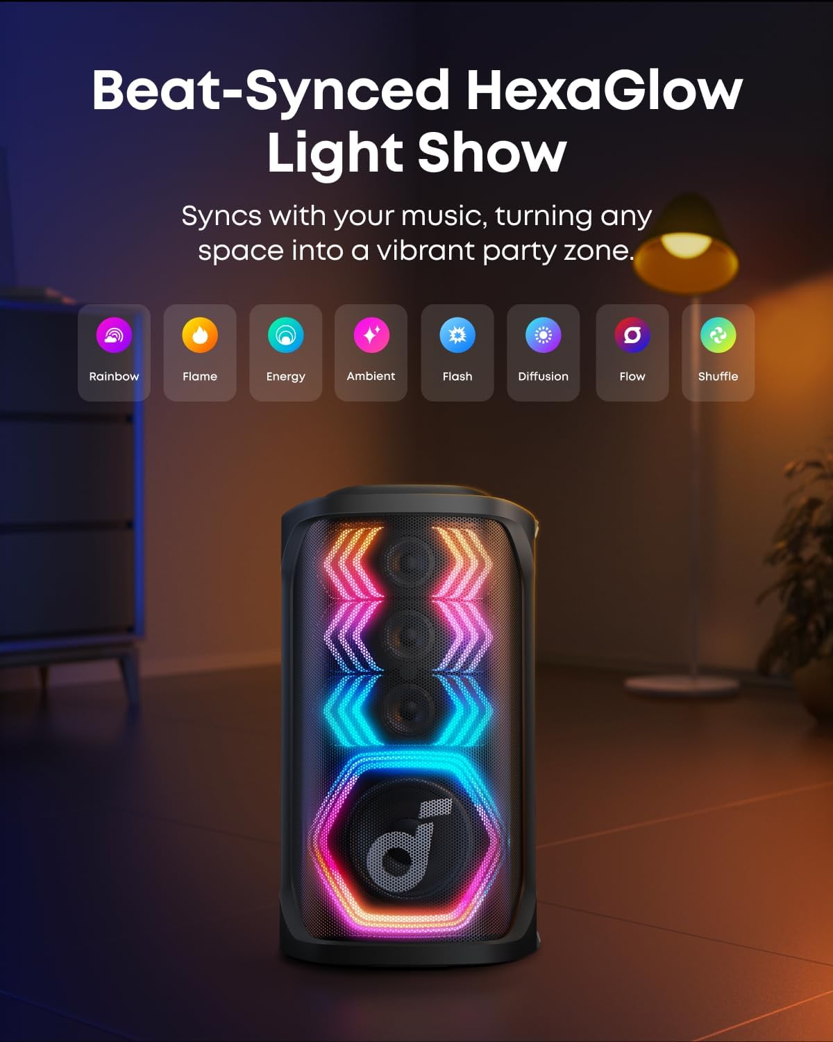 Anker SoundCore Rave 3S AI Party Speaker with 2 Wireless Microphones, 200W Sound, AI Vocal Removal, Reverb - AHW Store