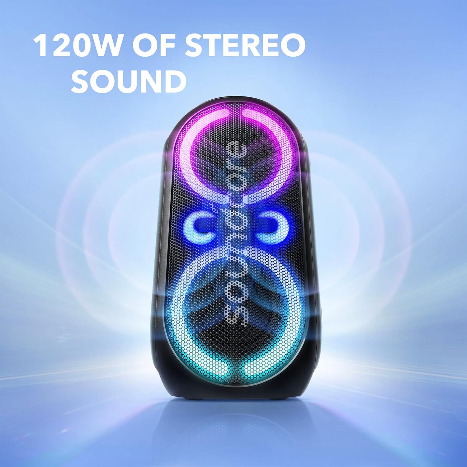 Anker Soundcore Rave Party 2 Portable Speaker, 120W Stereo, PartyCast 2.0, Light Show, IPX4 Water - Re - AHW Store