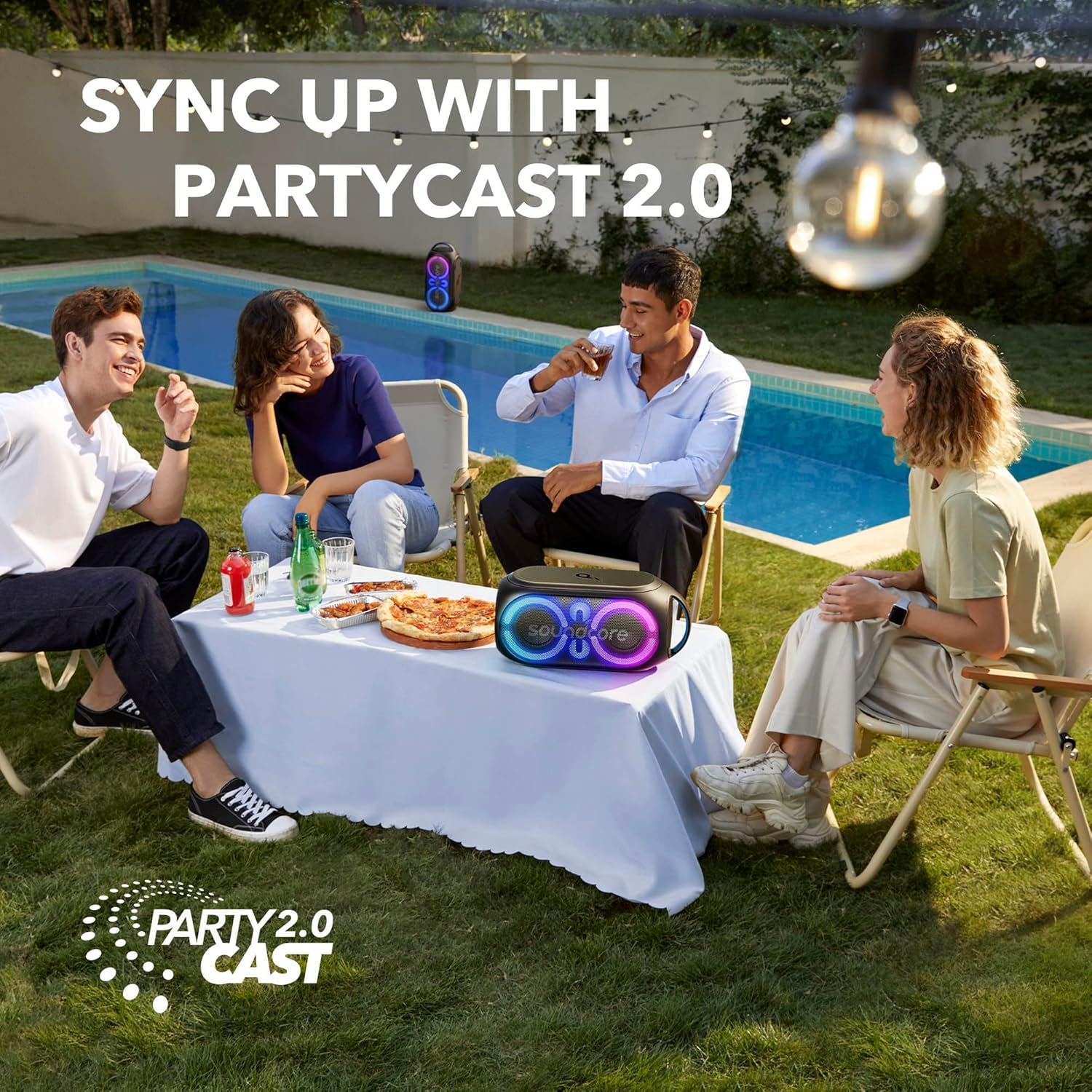 Anker Soundcore Rave Party 2 Portable Speaker, 120W Stereo, PartyCast 2.0, Light Show, IPX4 Water - Re - AHW Store
