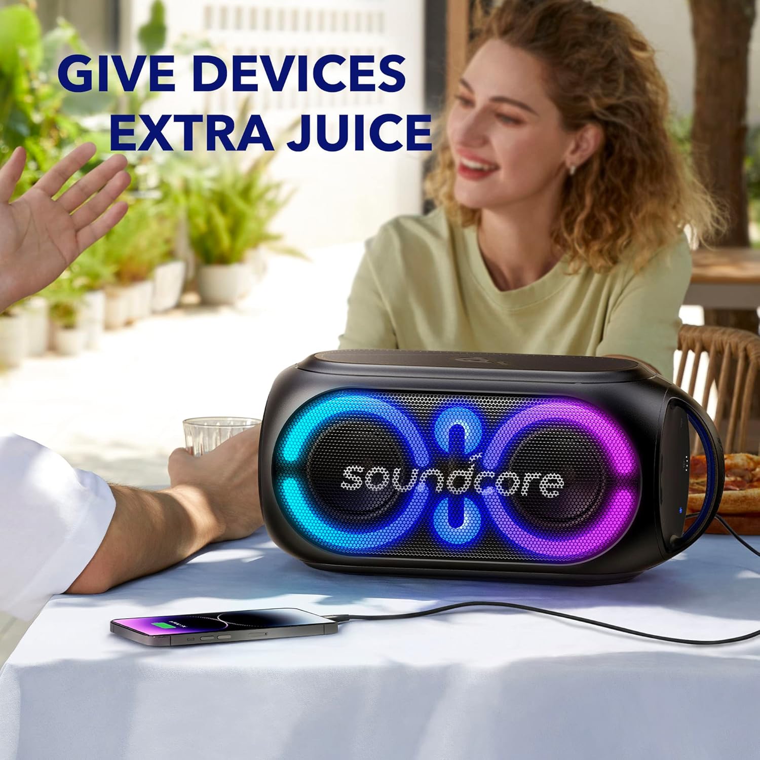Anker Soundcore Rave Party 2 Portable Speaker, 120W Stereo, PartyCast 2.0, Light Show, IPX4 Water - Re - AHW Store