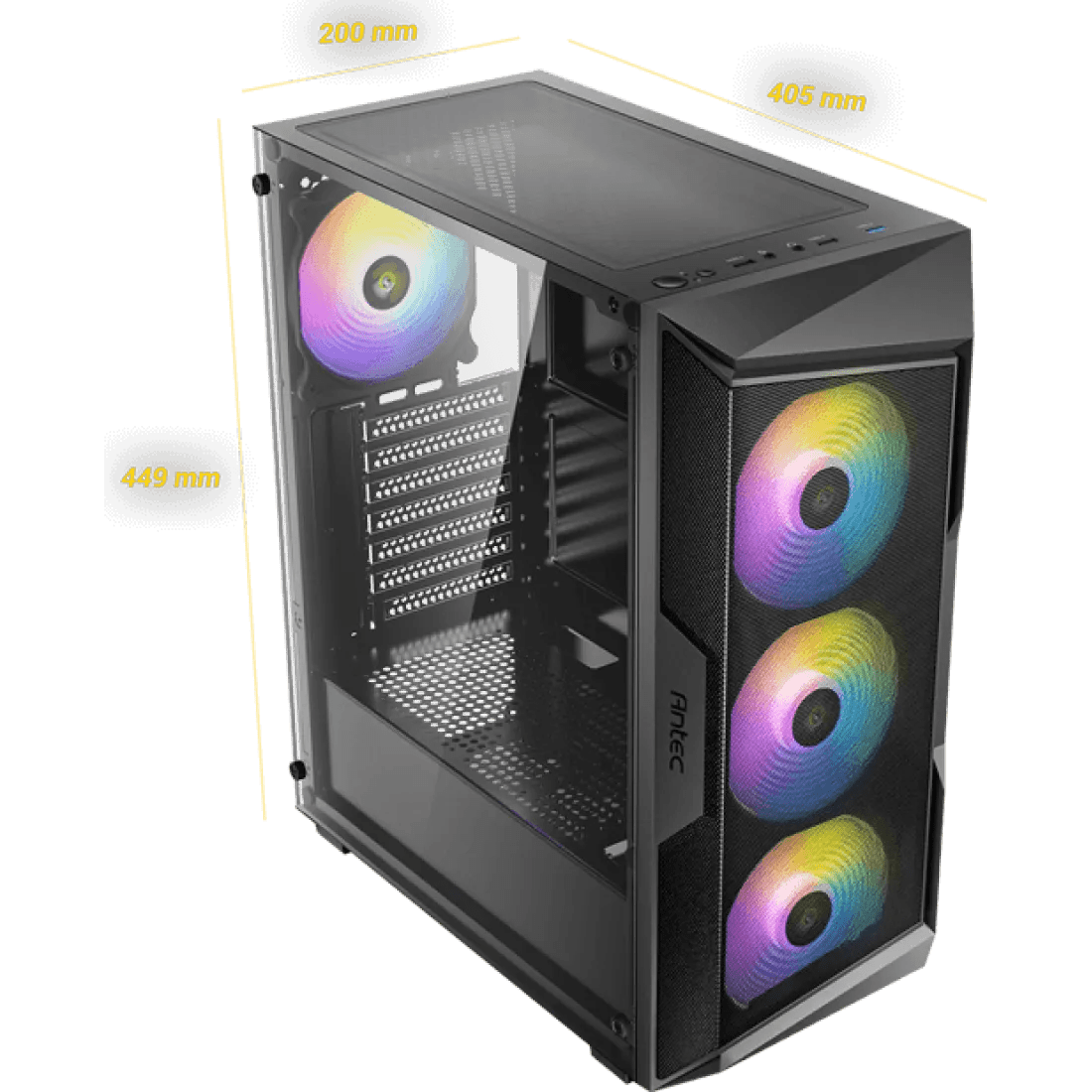 Antec AX61 Elite Mid Tower Case 4 Fan ARGB Black + Antec Atom B750 Power Supply - AHW Store