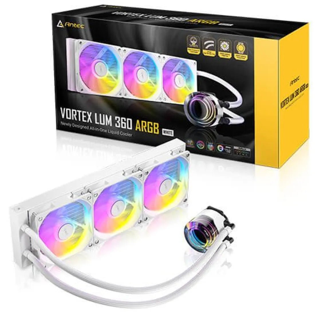 Antec VORTEX LUM 360 ARGB CPU Liquid Cooler White - AHW Store