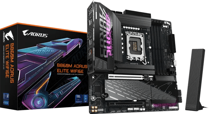 AORUS B860M AORUS ELITE WIFI6E DDR5 LGA 1851 Motherboard Black - AHW Store