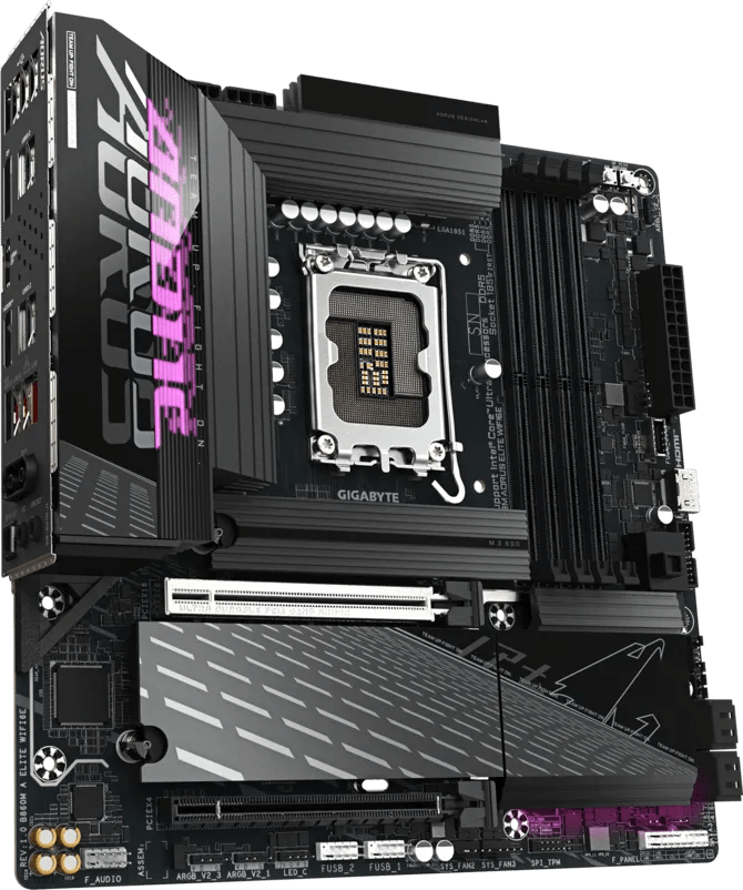 AORUS B860M AORUS ELITE WIFI6E DDR5 LGA 1851 Motherboard Black - AHW Store