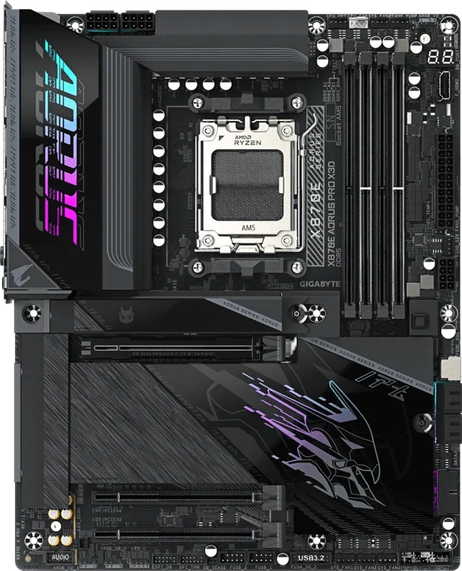 Aorus X870E PRO X3D DDR5 AM5 M-ATX Motherboard Black - AHW Store
