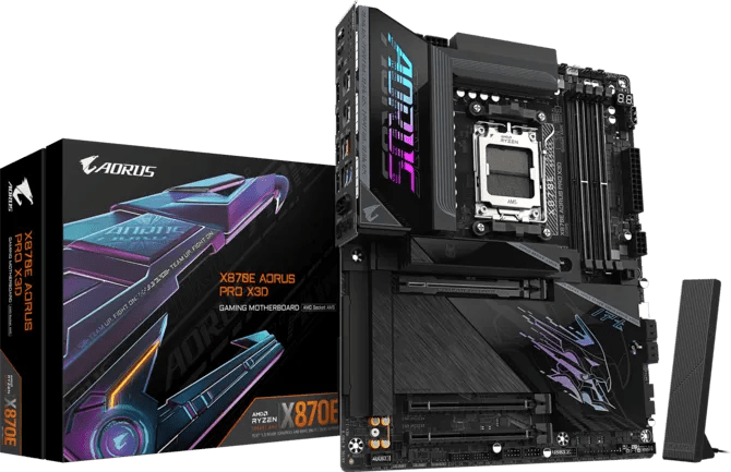 Aorus X870E PRO X3D DDR5 AM5 M-ATX Motherboard Black - AHW Store