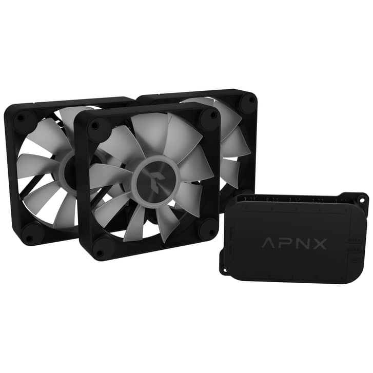 APNX FP1 Reverse 120mm ARGB 3 Fan Black + APNX HUB - AHW Store