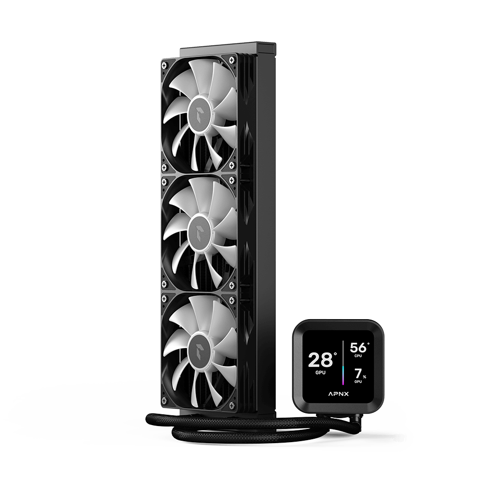 APNX LC1 LCD 360 ARGB AIO Liquid Cooler Black - AHW Store