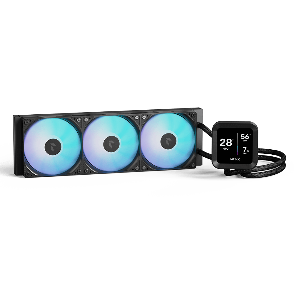 APNX LC1 LCD 360 ARGB AIO Liquid Cooler Black - AHW Store
