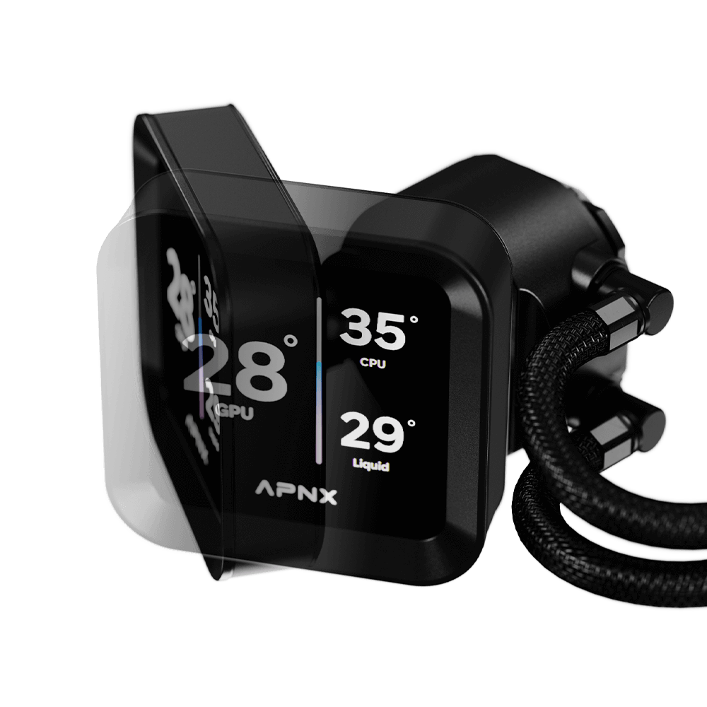 APNX LC1 LCD 360 ARGB AIO Liquid Cooler Black - AHW Store
