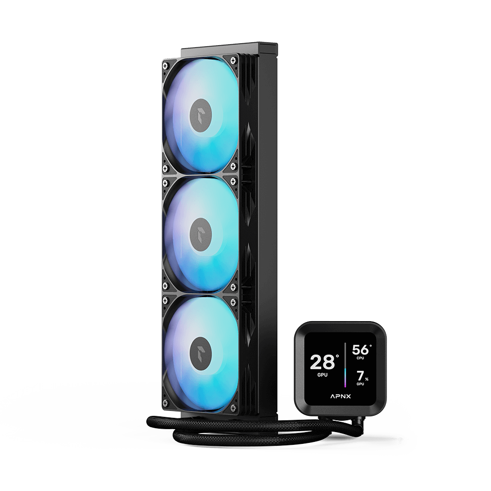 APNX LC1 LCD 360 ARGB AIO Liquid Cooler Black - AHW Store