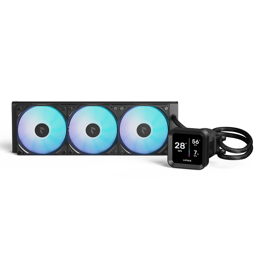 APNX LC1 LCD 360 ARGB AIO Liquid Cooler Black - AHW Store